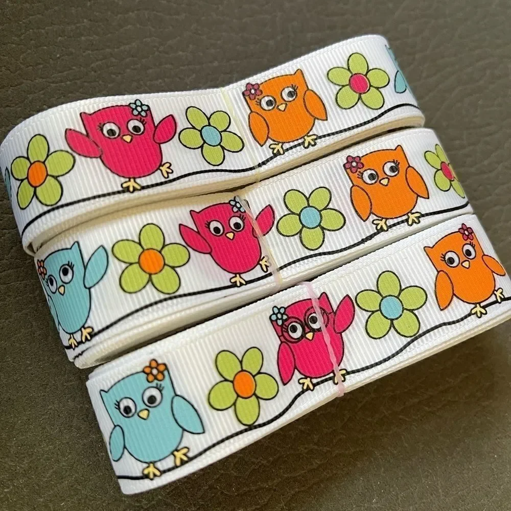 Grosgrain Ribbon 7/8” 5 yards 5/$20 NEW bow scrapbooking fall autumn owl flower